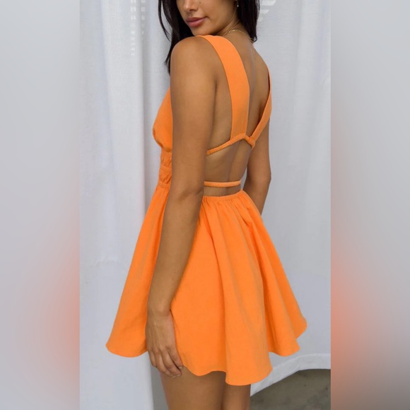Beginning boutique genovia crinkle mini dress orange - Picture 2 of 6